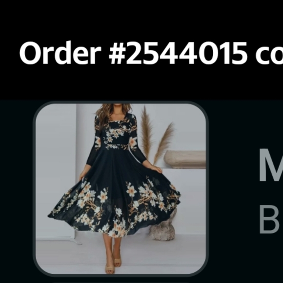 Black Floral Dress - Picture 2 of 5